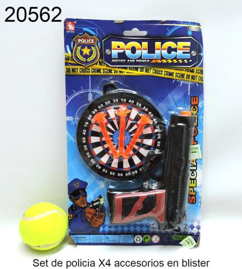 Imagen de SET DE POLICIA X 4 ACCESORIOS EN BLISTER 11.24